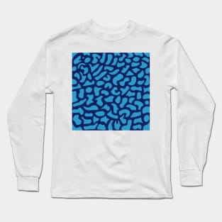 Blue Over Blue Pattern Long Sleeve T-Shirt